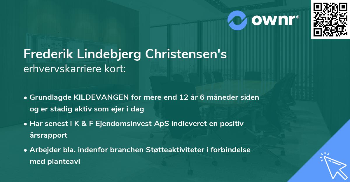 Frederik Lindebjerg Christensen's erhvervskarriere kort