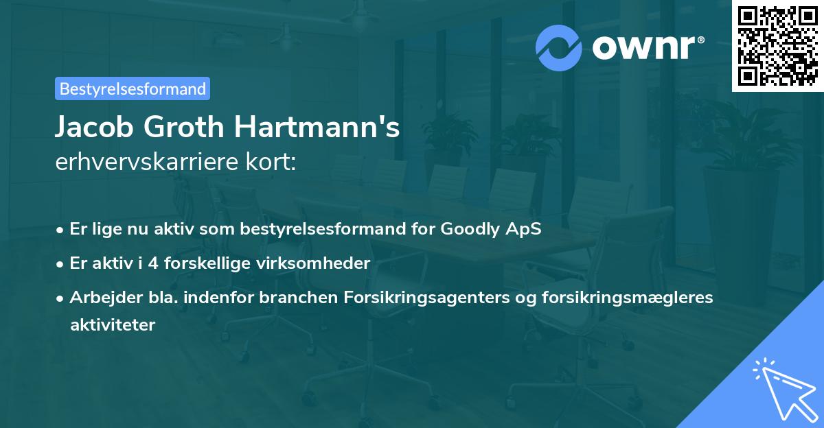 Jacob Groth Hartmann's erhvervskarriere kort