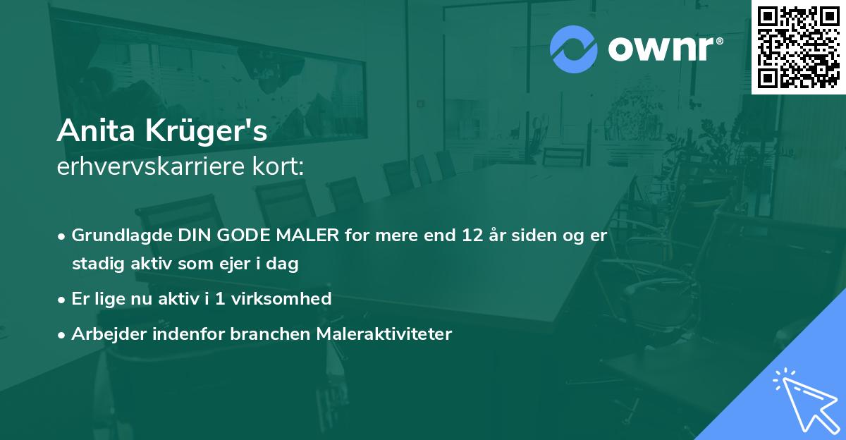 Anita Krüger's erhvervskarriere kort