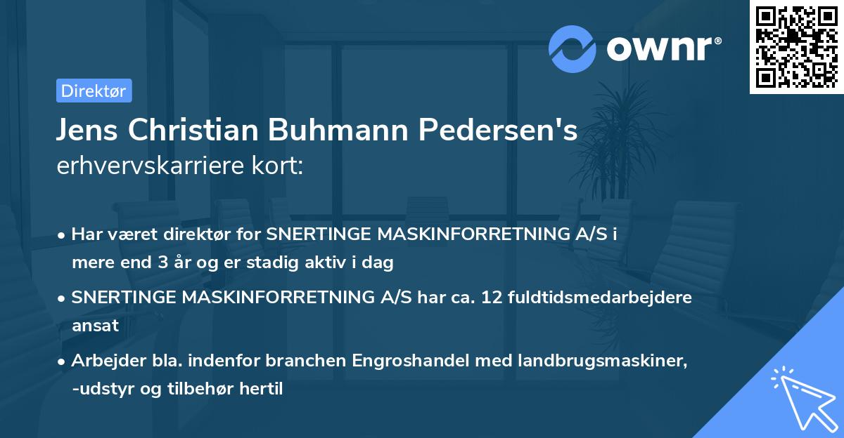 Jens Christian Buhmann Pedersen's erhvervskarriere kort