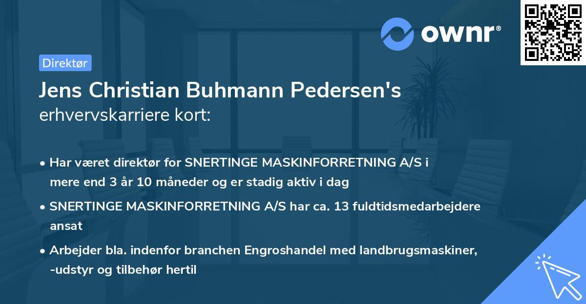 Jens Christian Buhmann Pedersen's erhvervskarriere kort