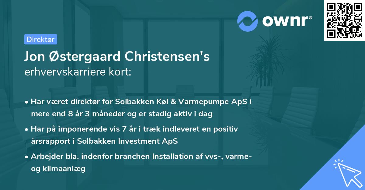 Jon Østergaard Christensen's erhvervskarriere kort