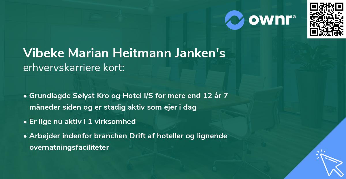 Vibeke Marian Heitmann Janken's erhvervskarriere kort