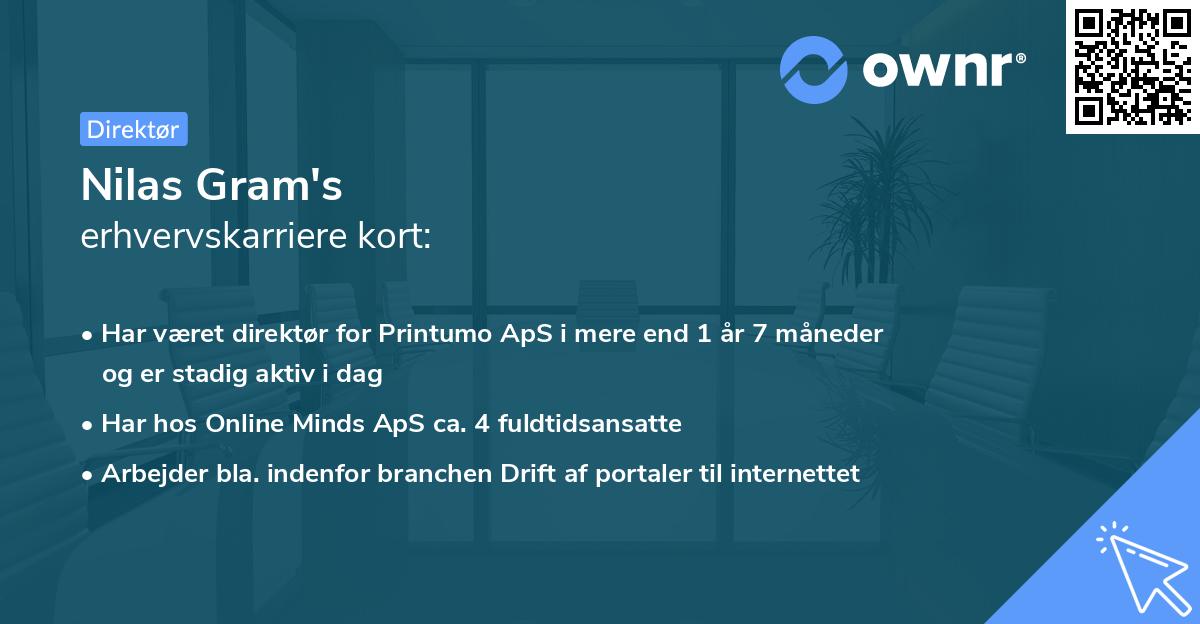 Nilas Gram's erhvervskarriere kort