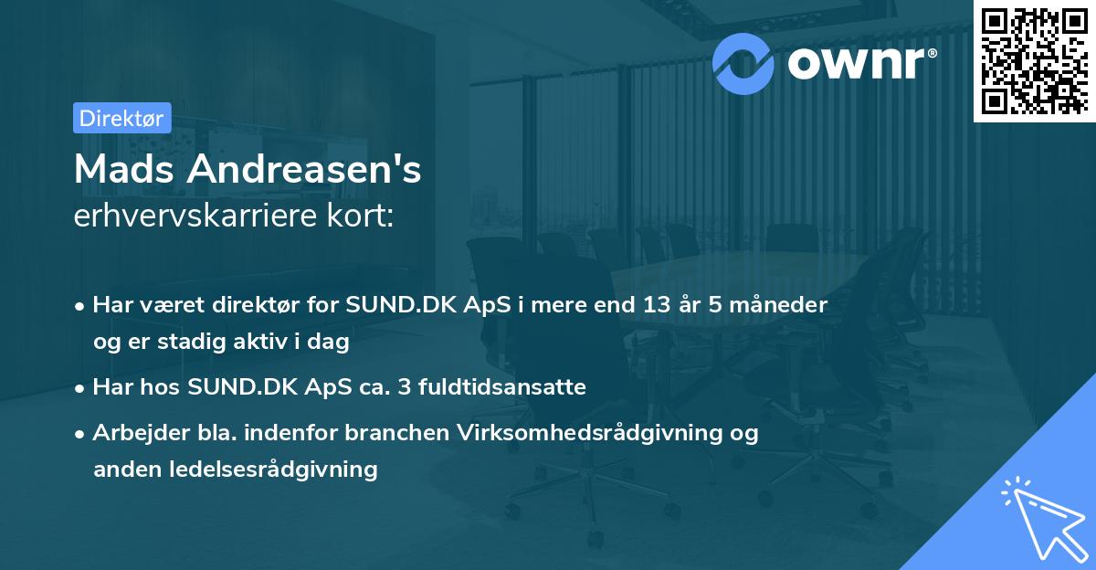 Mads Andreasen's erhvervskarriere kort