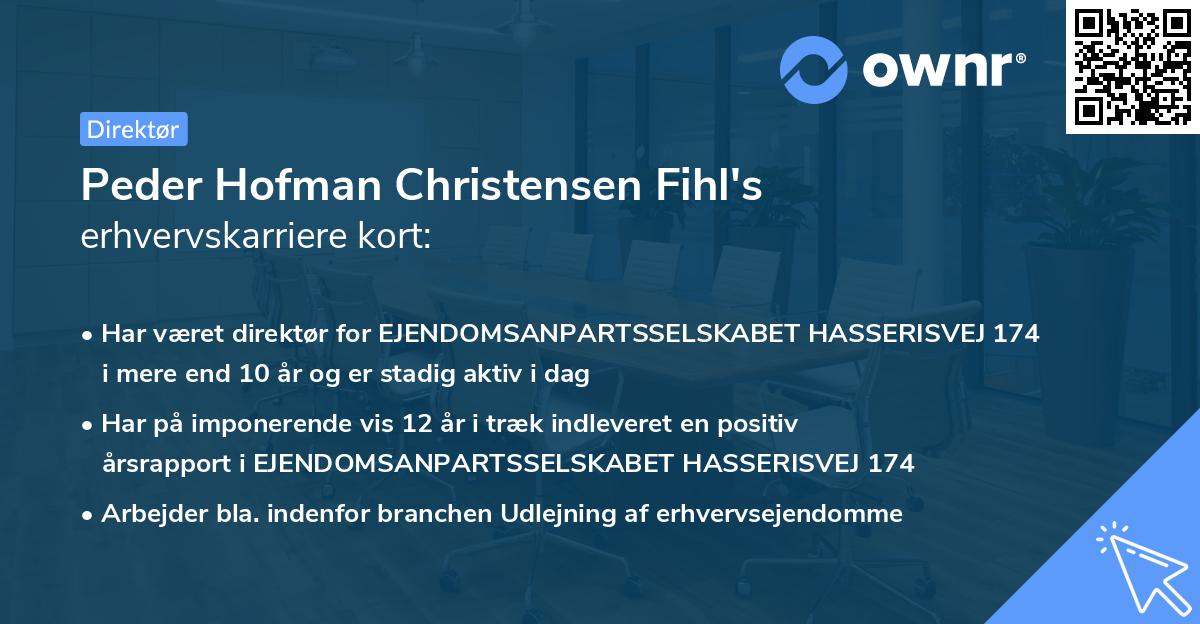 Peder Hofman Christensen Fihl's erhvervskarriere kort