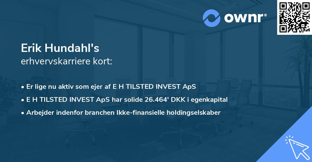 Erik Hundahl's erhvervskarriere kort