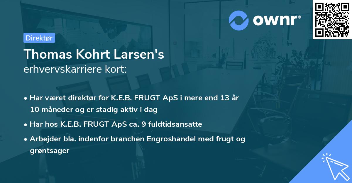 Thomas Kohrt Larsen's erhvervskarriere kort