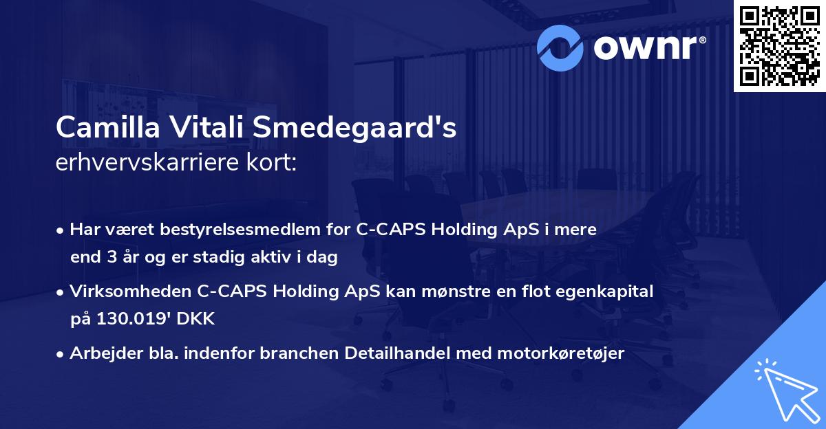Camilla Vitali Smedegaard's erhvervskarriere kort