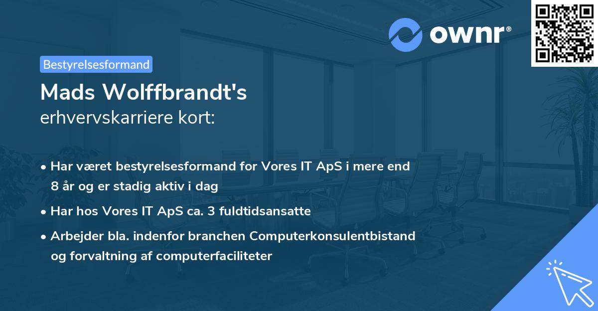 Mads Wolffbrandt's erhvervskarriere kort