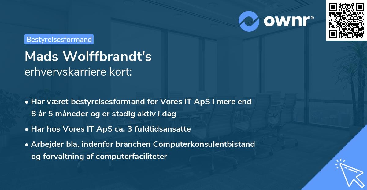Mads Wolffbrandt's erhvervskarriere kort