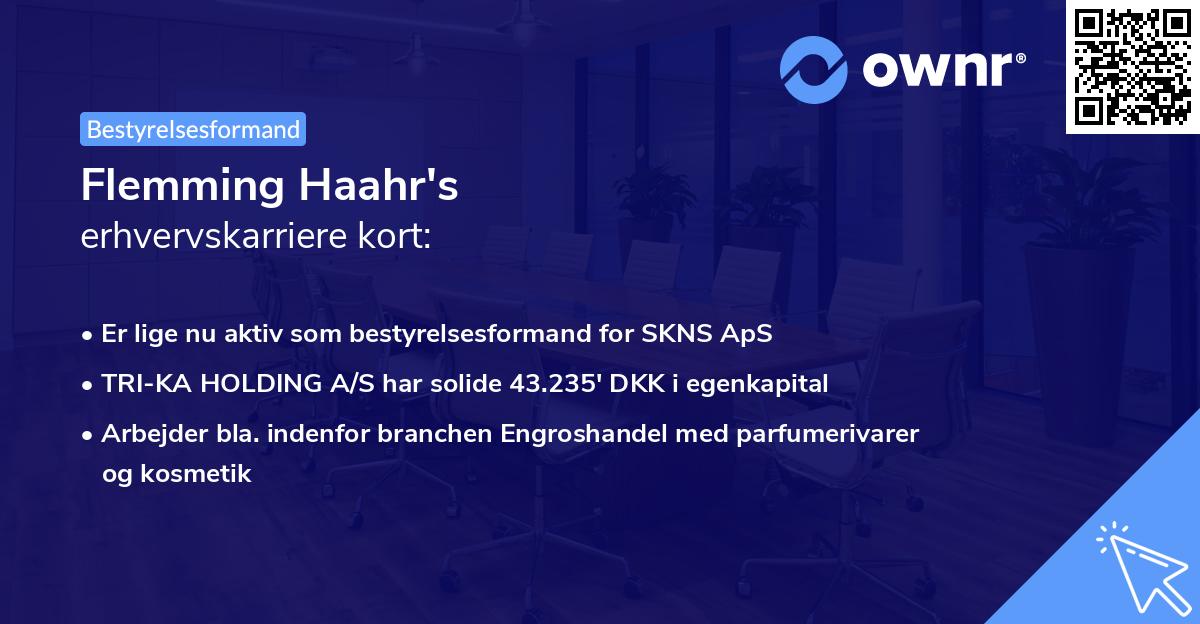 Flemming Haahr's erhvervskarriere kort
