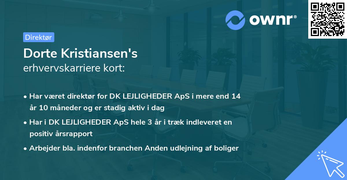 Dorte Kristiansen's erhvervskarriere kort