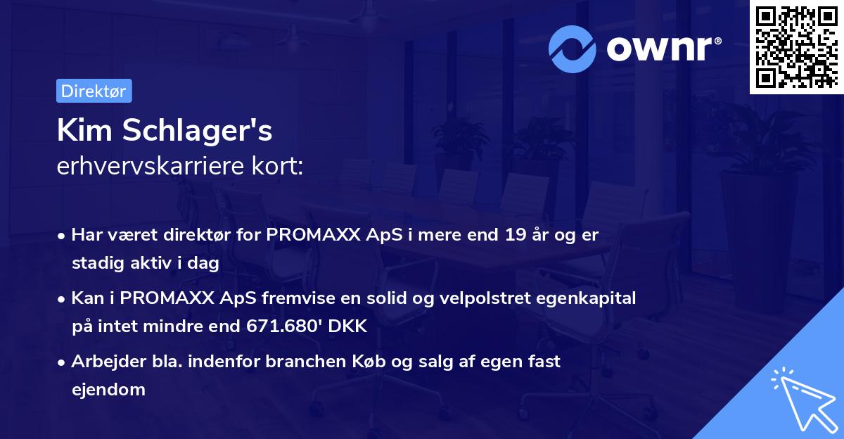 Kim Schlager's erhvervskarriere kort