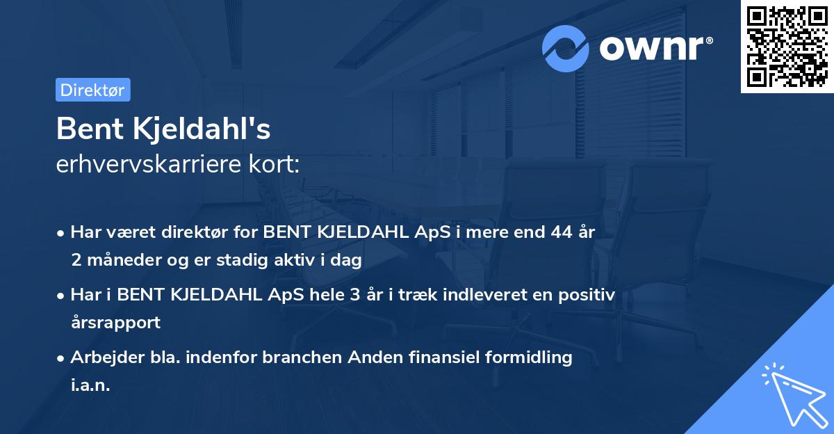 Bent Kjeldahl's erhvervskarriere kort