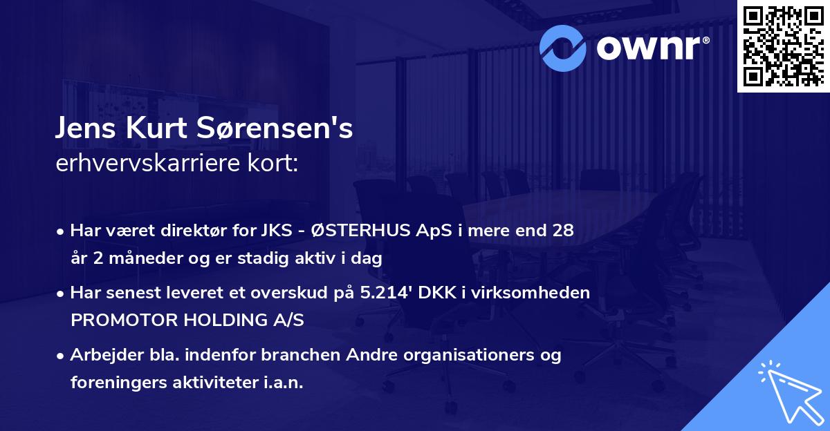 Jens Kurt Sørensen's erhvervskarriere kort