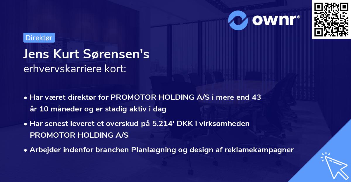 Jens Kurt Sørensen's erhvervskarriere kort