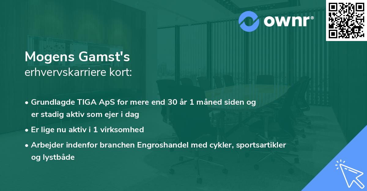 Mogens Gamst's erhvervskarriere kort