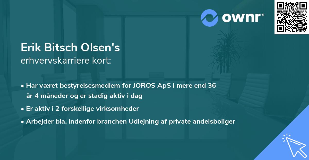 Erik Bitsch Olsen's erhvervskarriere kort