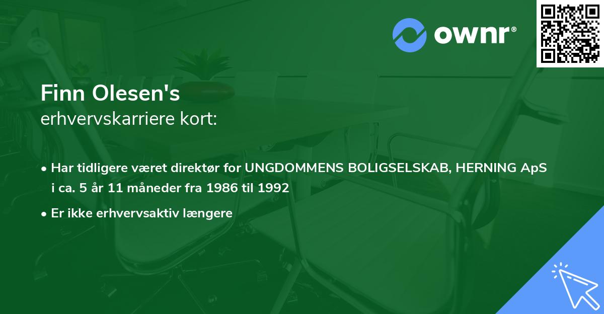 Finn Olesen's erhvervskarriere kort