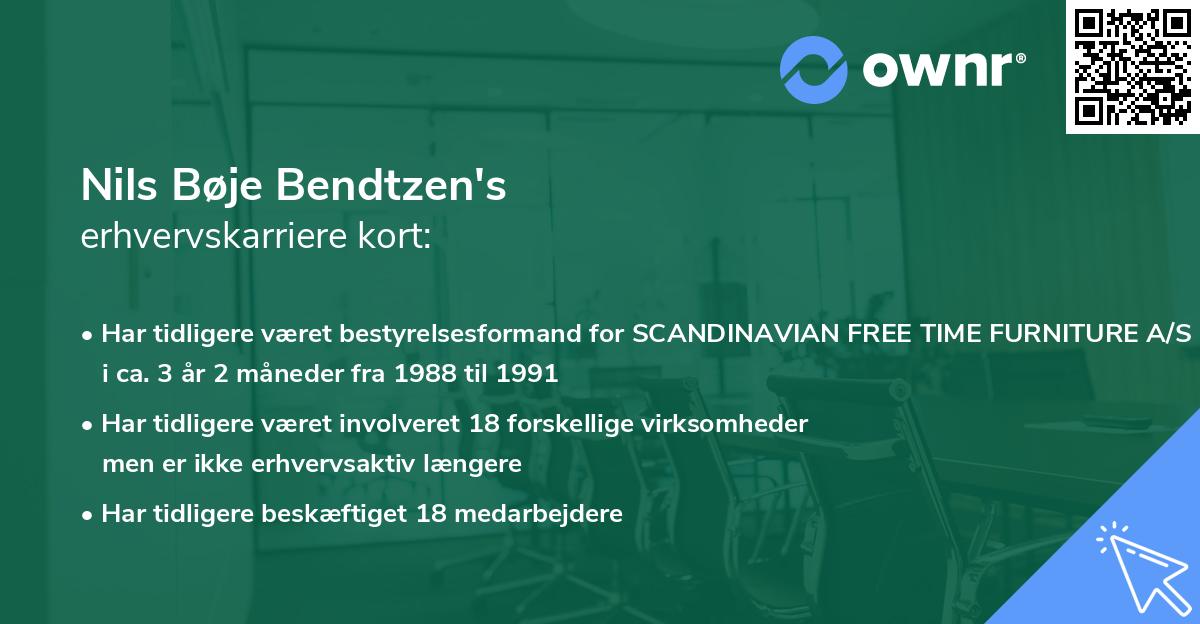 Nils Bøje Bendtzen's erhvervskarriere kort
