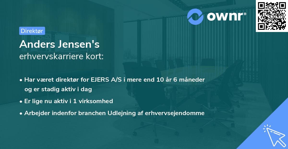 Anders Jensen's erhvervskarriere kort