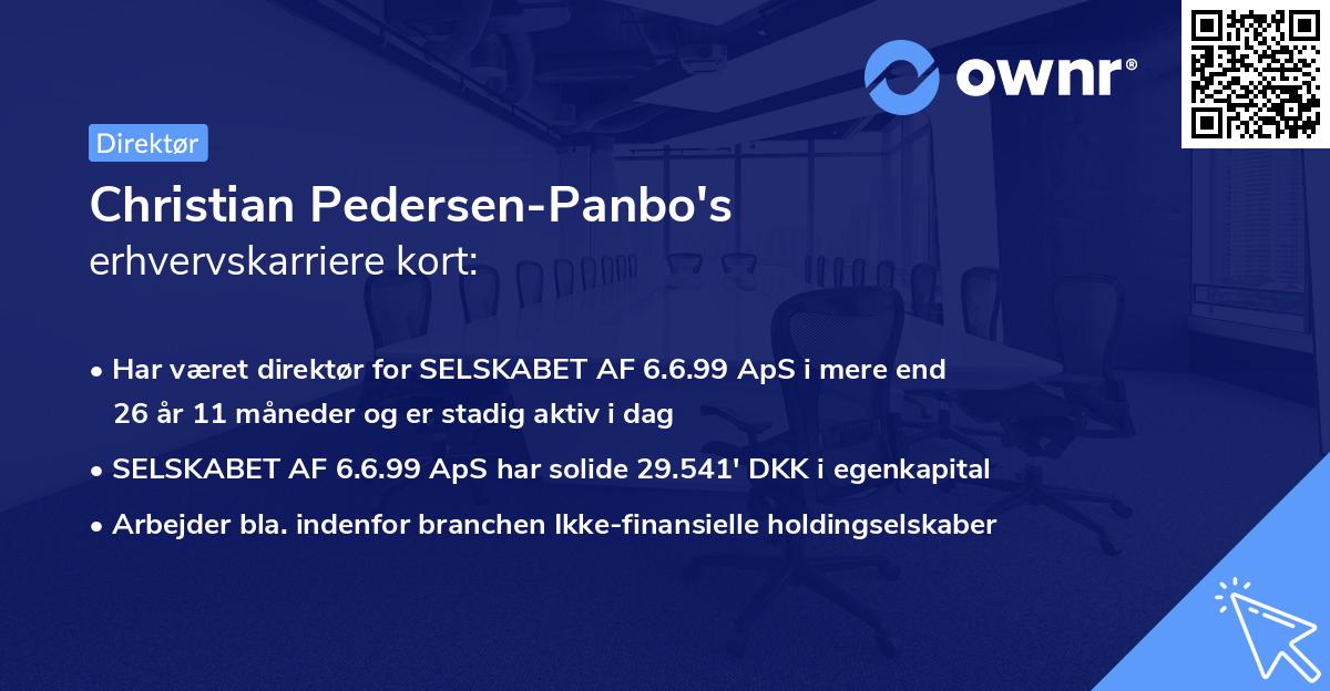 Christian Pedersen-Panbo's erhvervskarriere kort