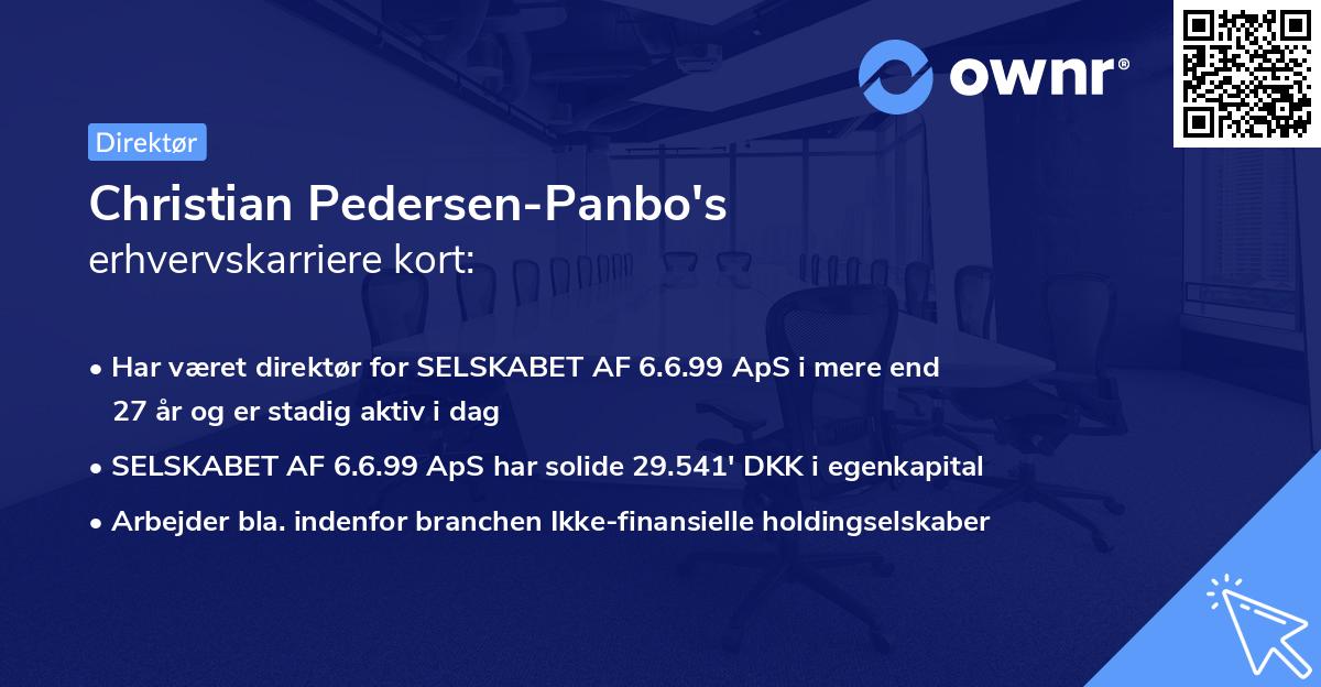 Christian Pedersen-Panbo's erhvervskarriere kort