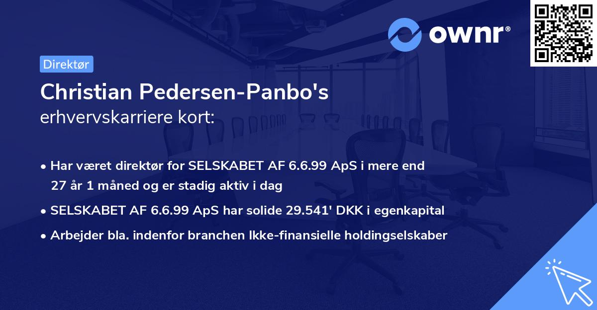 Christian Pedersen-Panbo's erhvervskarriere kort