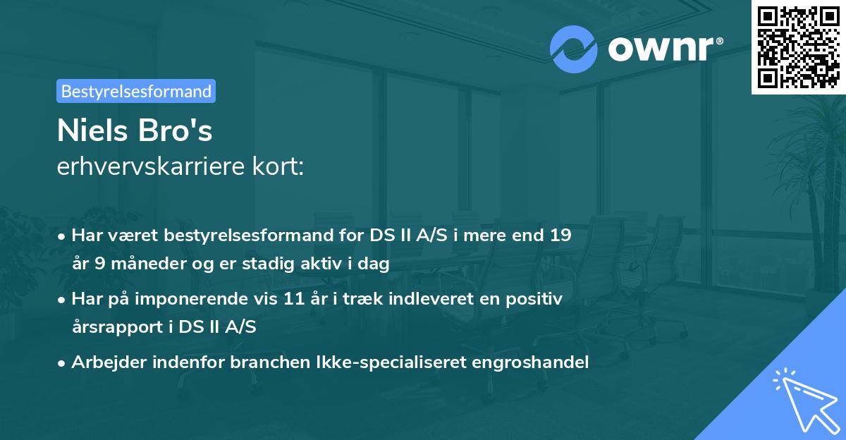 Niels Bro's erhvervskarriere kort