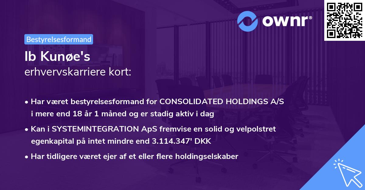 Ib Kunøe's erhvervskarriere kort