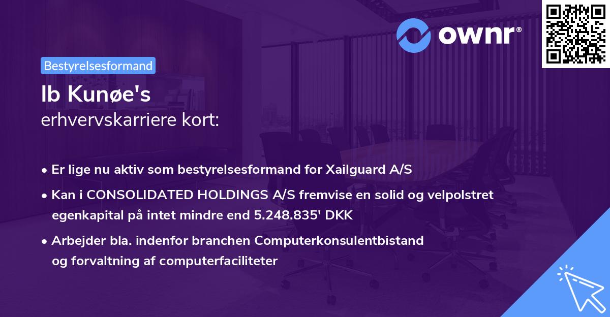 Ib Kunøe's erhvervskarriere kort