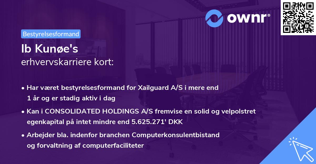 Ib Kunøe's erhvervskarriere kort