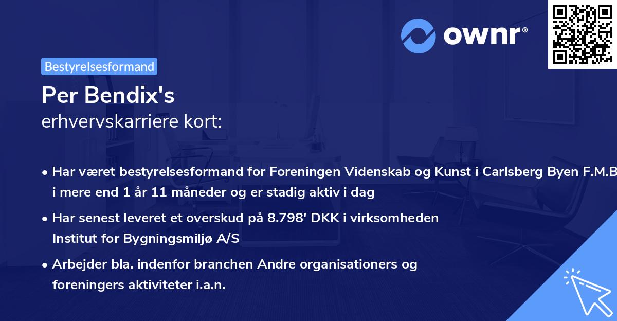 Per Bendix's erhvervskarriere kort