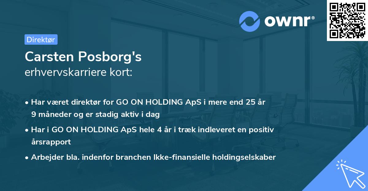 Carsten Posborg's erhvervskarriere kort