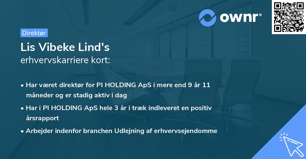Lis Vibeke Lind's erhvervskarriere kort