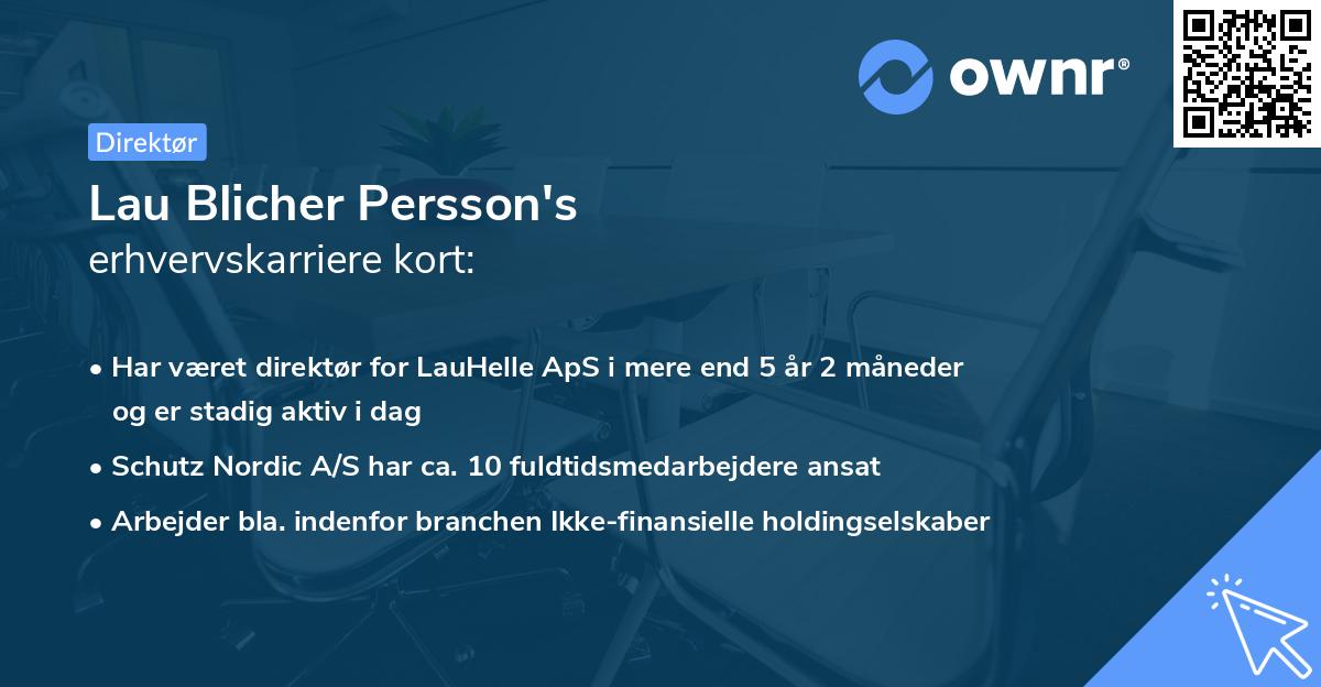Lau Blicher Persson's erhvervskarriere kort