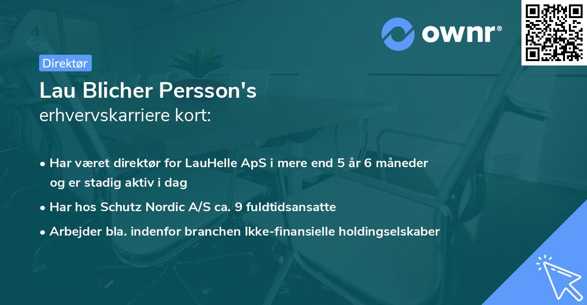 Lau Blicher Persson's erhvervskarriere kort