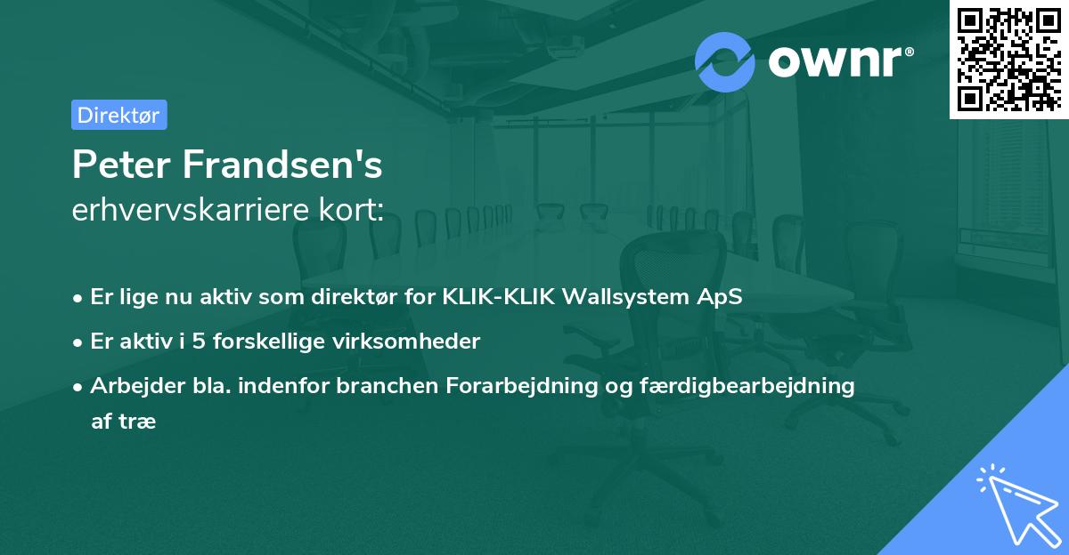 Peter Frandsen's erhvervskarriere kort