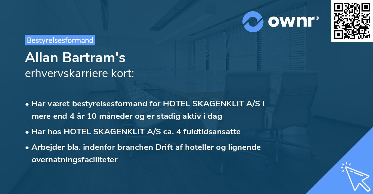 Allan Bartram's erhvervskarriere kort