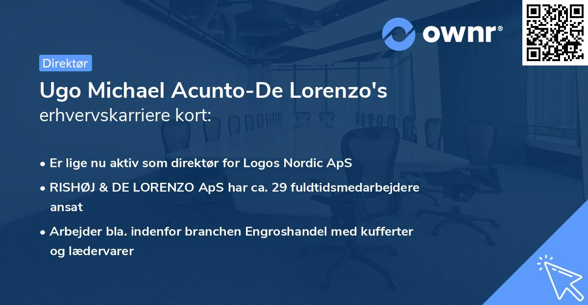 Ugo Michael Acunto-De Lorenzo's erhvervskarriere kort