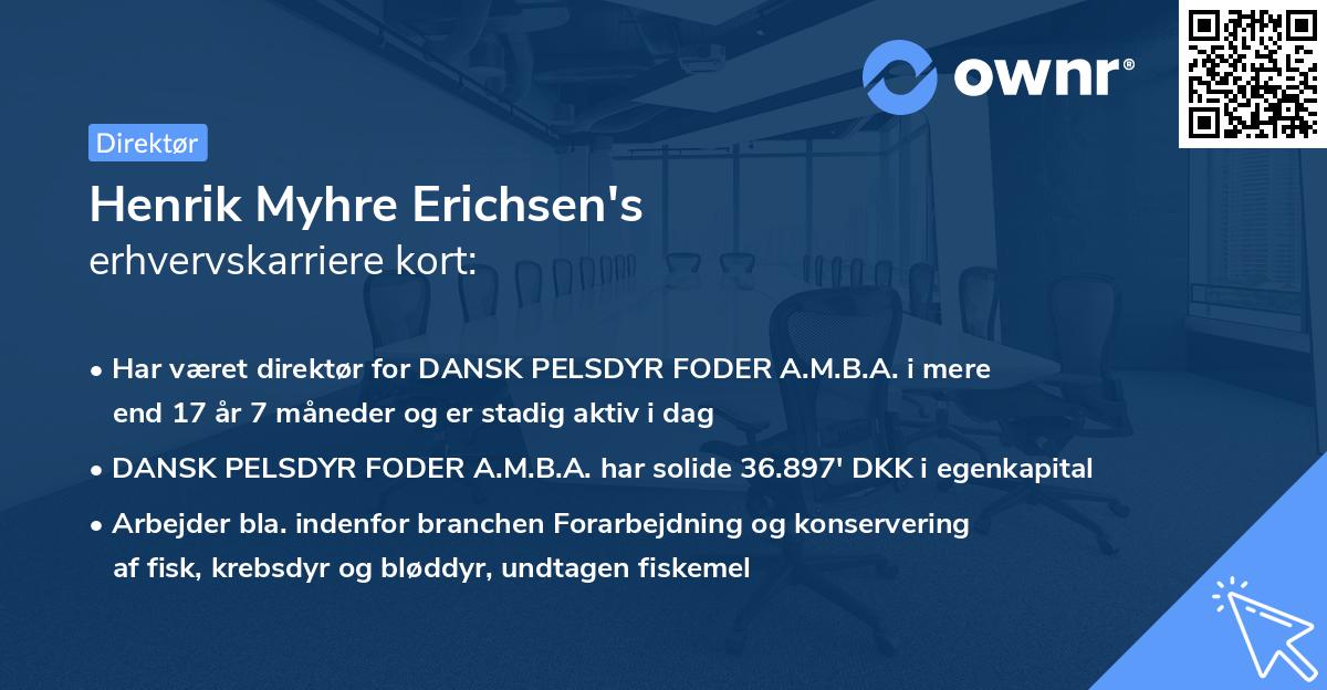 Henrik Myhre Erichsen's erhvervskarriere kort