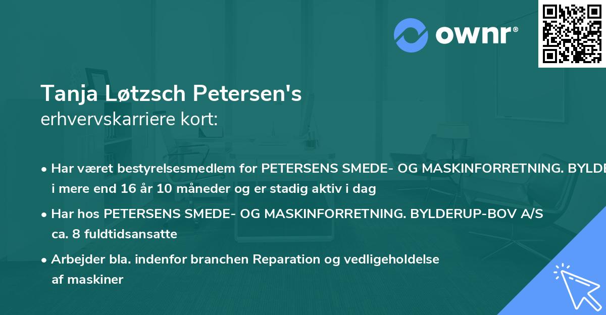 Tanja Løtzsch Petersen's erhvervskarriere kort