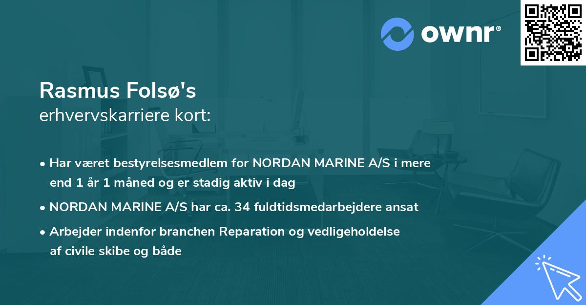 Rasmus Folsø's erhvervskarriere kort