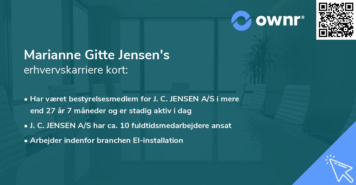 Marianne Gitte Jensen's erhvervskarriere kort