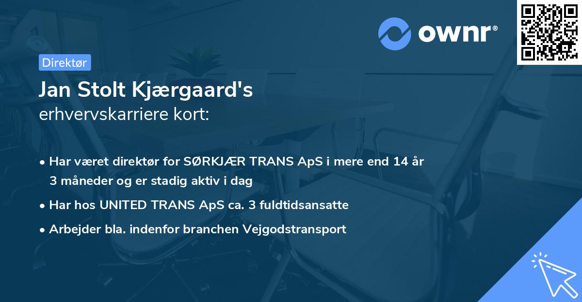 Jan Stolt Kjærgaard's erhvervskarriere kort