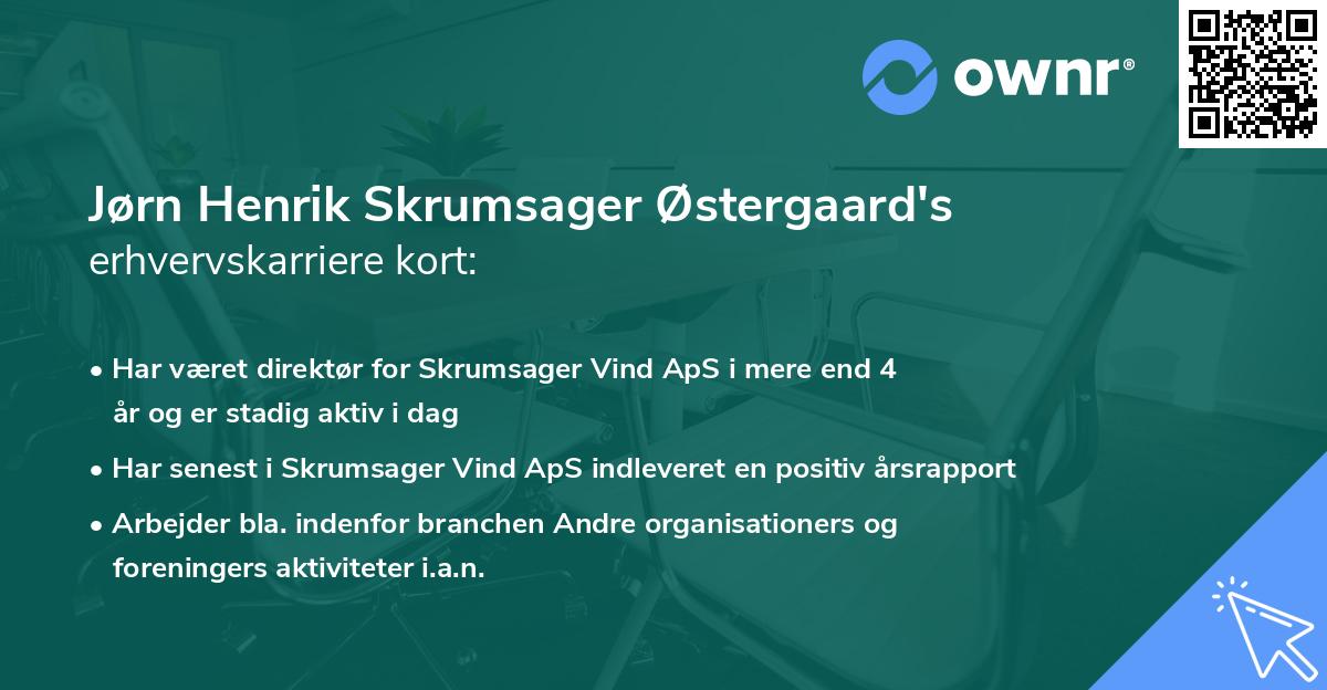Jørn Henrik Skrumsager Østergaard's erhvervskarriere kort