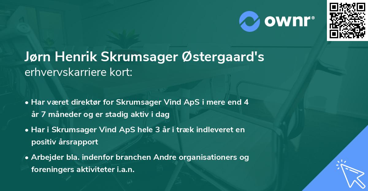Jørn Henrik Skrumsager Østergaard's erhvervskarriere kort