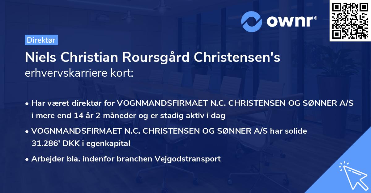 Niels Christian Roursgård Christensen's erhvervskarriere kort