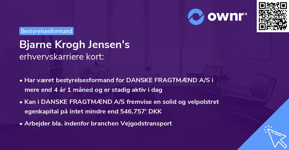 Bjarne Krogh Jensen's erhvervskarriere kort